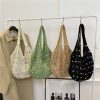 Black Summer Woven Handbag - Hollow Straw Beach Tote with Colorful Beads, Lazy Style, Large Capacity Shoulder Bag for Vacation - Image 5