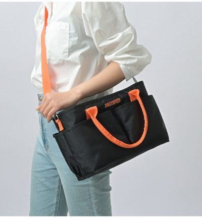 Black Multi-Function Diaper Bag with Insulated Lining, Large Capacity Mommy Bag, Shoulder & Crossbody Baby Bag