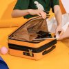 Dark Green Mini 16-Inch Password-Protected ABS Storage and Carry-On Luggage Box | Front-Opening Cosmetic Organizer | Lightweight 1.46kg Travel Case - Image 2