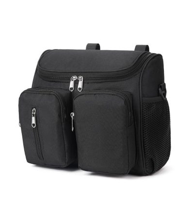 Black Portable Baby Stroller Organizer Bag – Multi-Purpose Diaper Storage Bag for Moms, Lightweight and Travel-Friendly