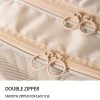 2 Pcs Off White Waterproof Foldable Travel Shoe Storage Bag, Three-Layer Design Shoe Organizer, Portable Shoe Pouch for Trips - Image 5