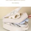 2 Pcs Grey Waterproof Foldable Travel Shoe Storage Bag, Three-Layer Design Shoe Organizer, Portable Shoe Pouch for Trips - Image 3
