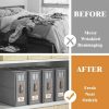 2 Pcs Gery Non-Woven Fabric Storage Box with Lid - Transparent Window, Moisture-Proo - Image 2