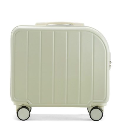 Grain White 18-Inch Lightweight Carry-On Luggage - Waterproof & Anti-Theft Suitcase with Silent Universal Wheels