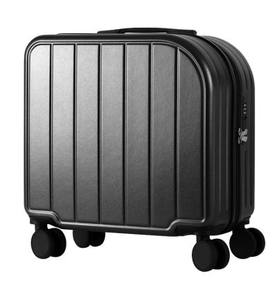 Black 18-Inch Lightweight Carry-On Luggage - Waterproof & Anti-Theft Suitcase with Silent Universal Wheels