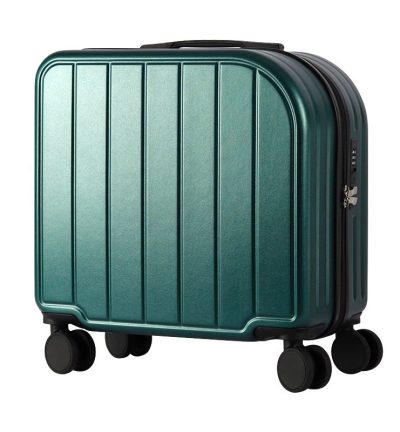 Dark Green 18-Inch Lightweight Carry-On Luggage - Waterproof & Anti-Theft Suitcase with Silent Universal Wheels