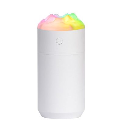 2PCS White Portable 350ML LED Desk Humidifier with Non-Wet Design - Silent Cool Mist for Home, Office, and Car