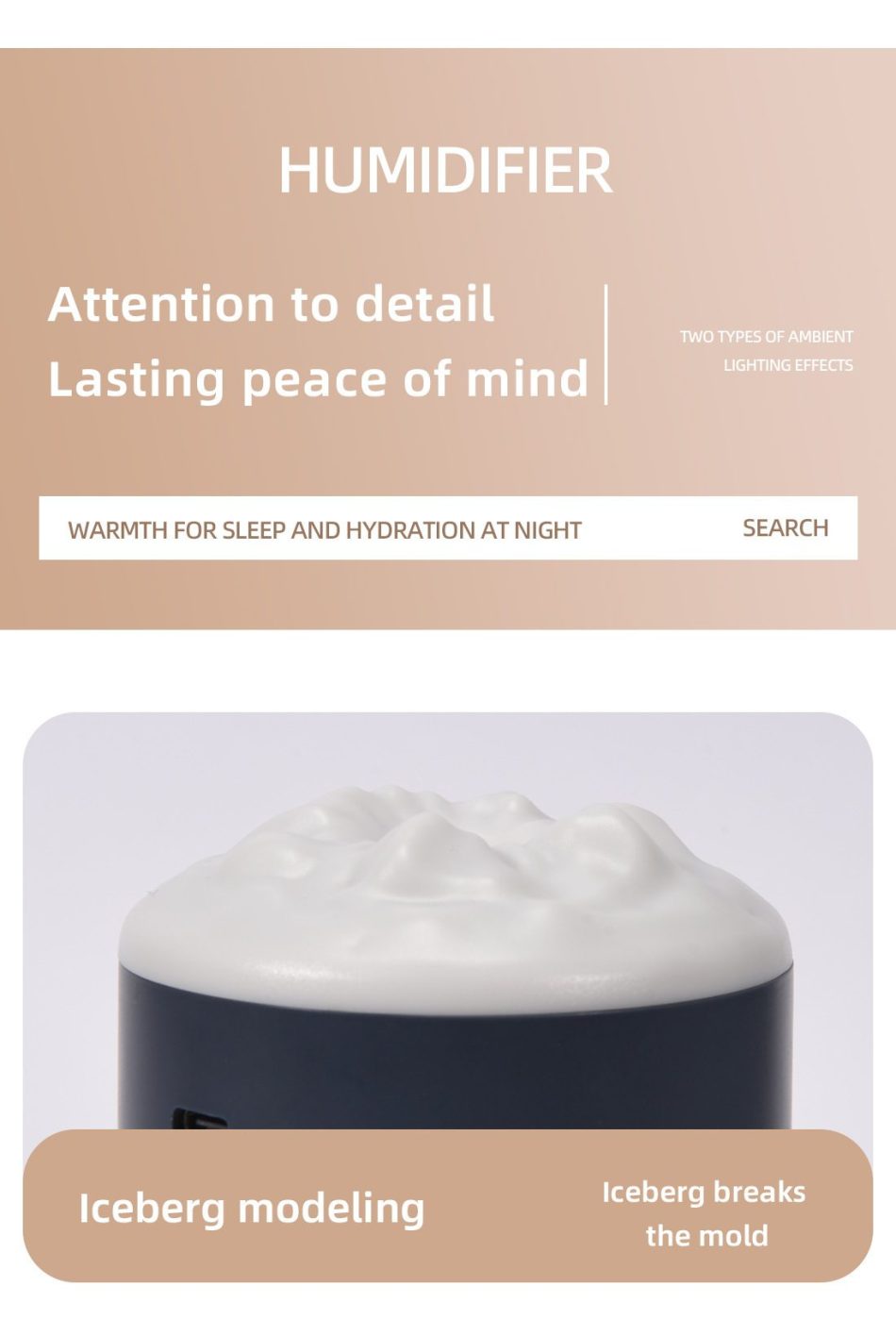 2PCS Blue Portable 350ML LED Desk Humidifier with Non-Wet Design - Silent Cool Mist for Home, Office, and Car - Image 3