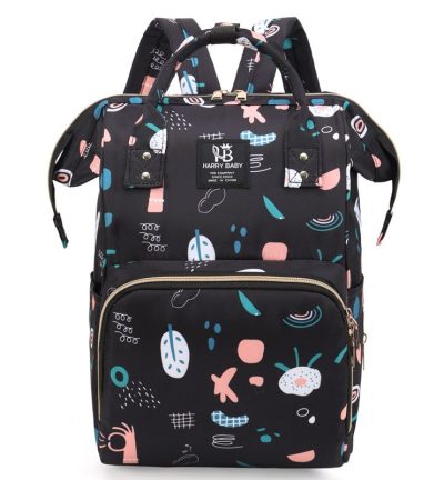 Large Capacity Multi-Functional Baby Diaper Backpack - Stylish and Travel-Friendly Mummy Bag Black