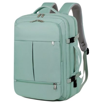 Large Capacity Travel Backpack with USB Charging Port - Green