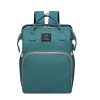 Multifunctional Diaper Backpack with Mosquito Net and Insulated Pockets - Green