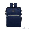 Multifunctional Diaper Backpack with Mosquito Net and Insulated Pockets - Blue