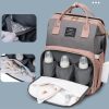 Multifunctional Diaper Backpack with Mosquito Net and Insulated Pockets - Black - Image 3