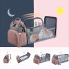Multifunctional Diaper Backpack with Mosquito Net and Insulated Pockets - Black - Image 4