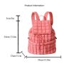 Lightweight Quilted Nylon Backpack with Adjustable Straps - Red - Image 4