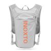 Lightweight Hydration Running Vest with 5L Capacity and Reflective Strips, Gray backpack with orange text
