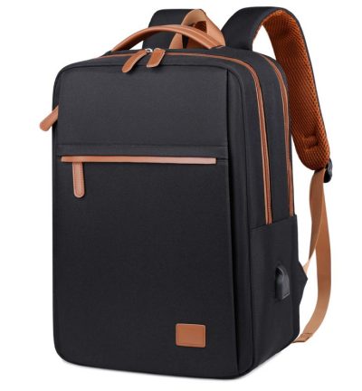 Black Waterproof Business Backpack - 31L Capacity, Stylish and Versatile