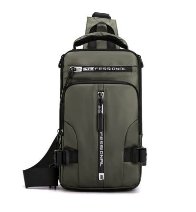 Green Compact Multi-Function Nylon Chest Bag - Stylish and Practical