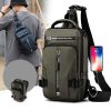 Gray Compact Multi-Function Nylon Chest Bag - Stylish and Practical - Image 2