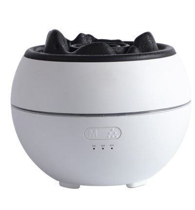 Volcanic Flame Aroma Diffuser (White Crack Style)- 360ml Ultrasonic Humidifier with 7-Color LED Light and Adjustable Mist for Home and Office