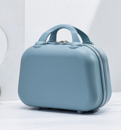 Blueberry Blue Handheld Makeup Organizer - Compact and Portable Cosmetic Storage Case with Multiple Color Options