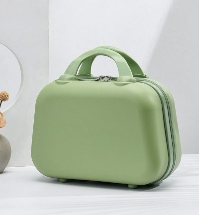 Olive Green Handheld Makeup Organizer - Compact and Portable Cosmetic Storage Case with Multiple Color Options