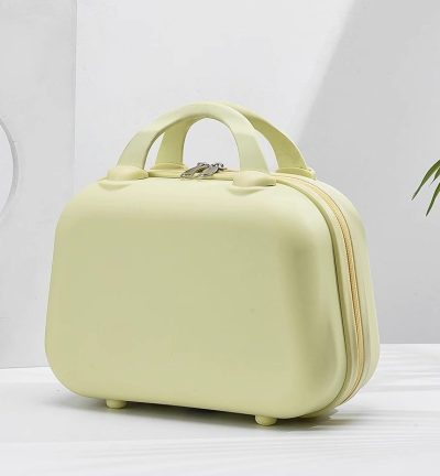 Cream Yellow Handheld Makeup Organizer - Compact and Portable Cosmetic Storage Case with Multiple Color Options