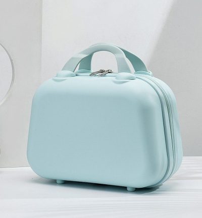 Mint Green Handheld Makeup Organizer - Compact and Portable Cosmetic Storage Case with Multiple Color Options
