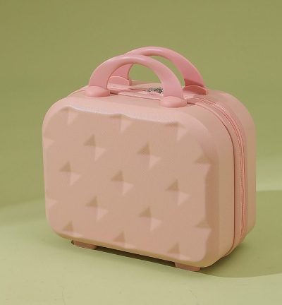 Pink 14-inch Mini Handheld Luggage Case - Stylish Makeup and Storage Box with ABS Shell