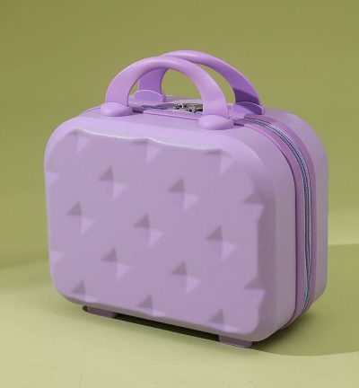 Purple 14-inch Mini Handheld Luggage Case - Stylish Makeup and Storage Box with ABS Shell