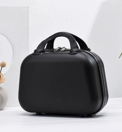 Black Handheld Makeup Organizer - Compact and Portable Cosmetic Storage Case with Multiple Color Options