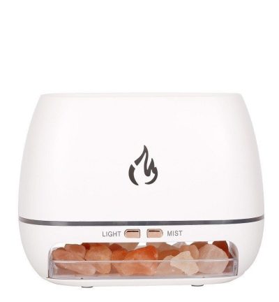 White LED Flame Aromatherapy Diffuser with Humidifier - Ambient Light Essential Oil Diffuser