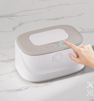 Grey USB-Powered Baby Wet Wipes Warmer - Portable and Adjustable Heating