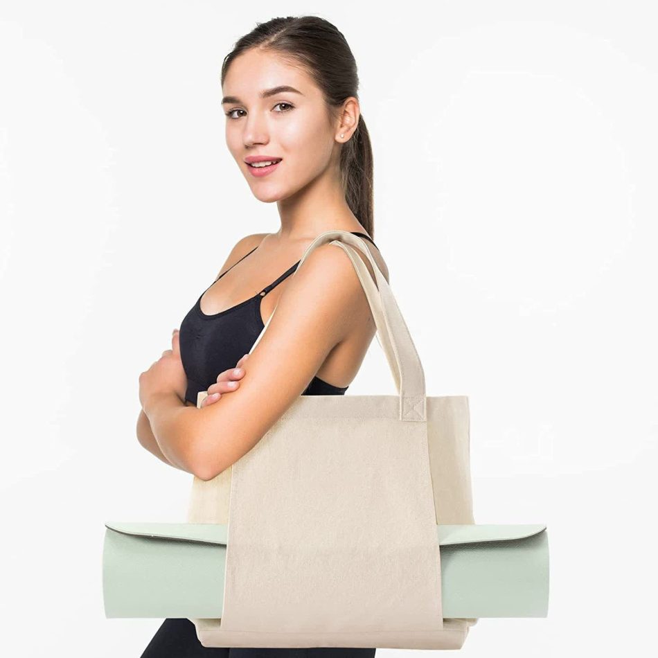 Green Yoga Mat Tote Bag - Multi-Purpose Gym Bag with Yoga Mat Holder - Image 3