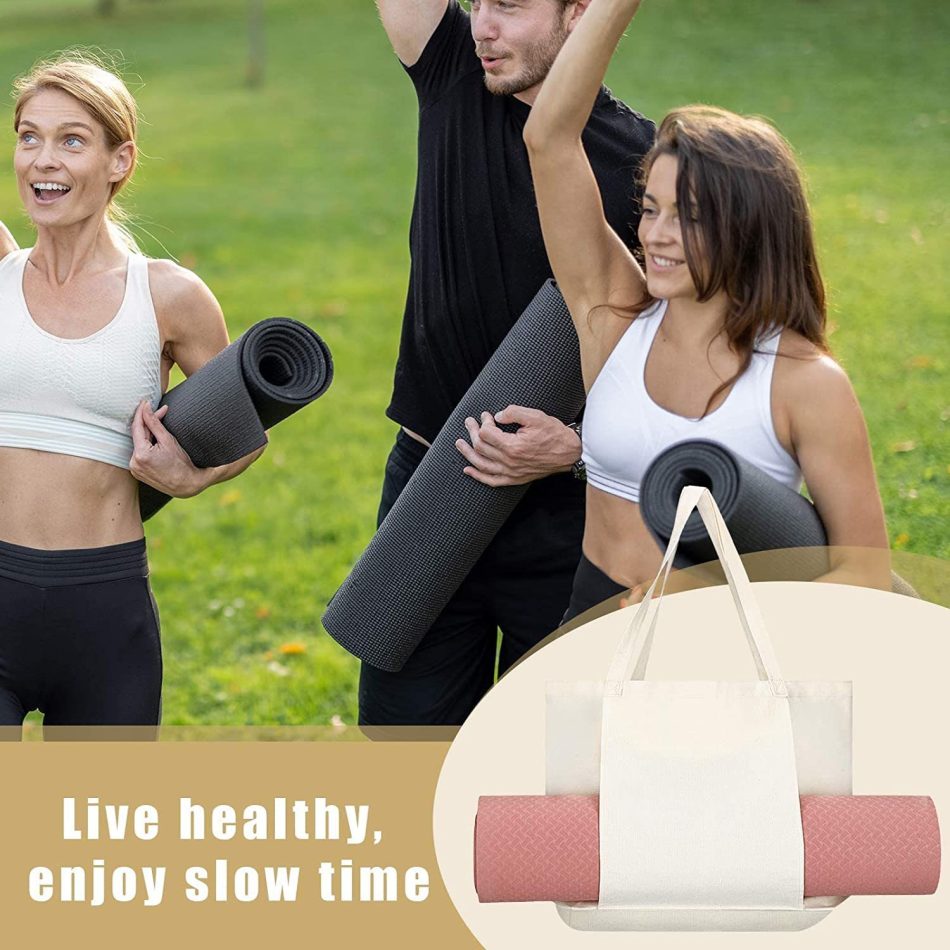 Green Yoga Mat Tote Bag - Multi-Purpose Gym Bag with Yoga Mat Holder - Image 5