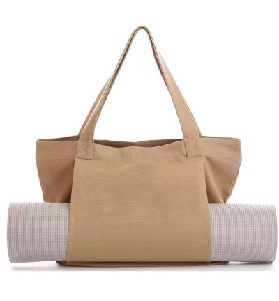 Apricot Yoga Mat Tote Bag - Multi-Purpose Gym Bag with Yoga Mat Holder