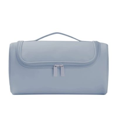 Blue Portable Hair Styling Tool Organizer - Travel Storage Bag with Compartments