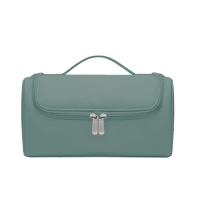 Green Portable Hair Styling Tool Organizer - Travel Storage Bag with Compartments