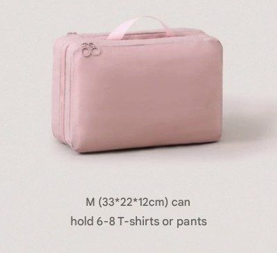 Pink Multifunctional Compact Travel Organizer Bag Stores 6-8 Essentials for Easy Access