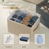 Grey Multi-Compartment Shoe Organizer Storage Box - Space-Saving and Convenient for Closet Organization - Image 3