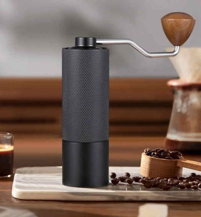 Black Premium Manual Coffee Grinder with Adjustable Ceramic Burr - Compact and Durable for Perfect Coffee Grinding