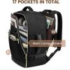 Off White 40L Large Capacity Travel Business Backpack with Expandable Compartments, Including 2 Toiletry Bags and Shoe Bag - Durable Oxford Fabric - Image 2