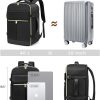 Off White 40L Large Capacity Travel Business Backpack with Expandable Compartments, Including 2 Toiletry Bags and Shoe Bag - Durable Oxford Fabric - Image 3