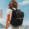 Off White 40L Large Capacity Travel Business Backpack with Expandable Compartments, Including 2 Toiletry Bags and Shoe Bag - Durable Oxford Fabric - Image 7