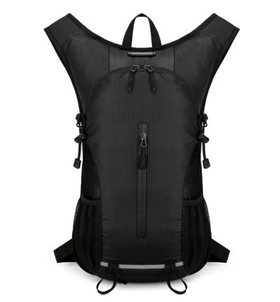 Black Lightweight Outdoor Cycling Backpack - Durable and Water-Resistant Oxford Fabric, Large Capacity Sports Hiking Bag, Unisex Design