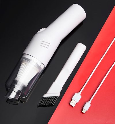 White Wireless Portable Vacuum Cleaner - Handheld Mini Car Vacuum for Wet & Dry Use, Pet Hair Remover, Lightweight Home Cleaner
