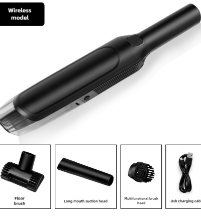 Black Wireless Handheld Car Vacuum Cleaner - 8000Pa Suction, USB Rechargeable, Wet & Dry Use, Lightweight with Washable Filter, 40-Minute Runtime, Multi-Functional Brush Attachments
