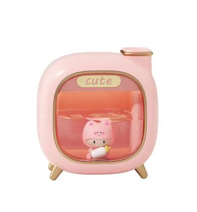 Pink USB Desktop Dual Mist Cute Humidifier with Essential Oil Diffuser, 500ml Large Capacity, Quiet Aromatherapy Machine for Bedroom and Office