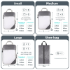 Red Compression Travel Storage Bags Set, Mesh Travel Organizers for Luggage, Foldable and Space-Saving Packing Cubes - Image 2
