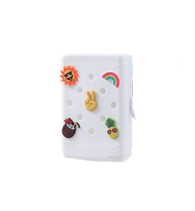 2 PCS White Customizable Tumbler Pouch - Silicone Water Bottle Accessory Bag with Charm Holes - Phone & Essentials Holder